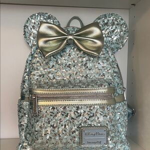 Limited Edition Disney Parks Loungefly Backpack - Sequined Arendelle Aqua Blue
